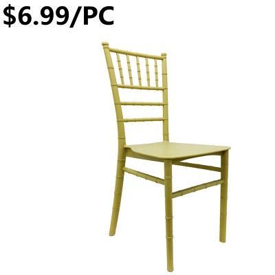 Wholesale Stackable Portable Wedding Metal Gold Siliver Dining Chiavari Chair