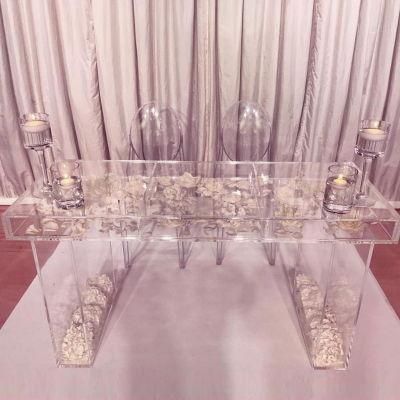Qingdao Factory New Acrylic Crystal Transparent Banquet Table Dining Table Set Wedding Event