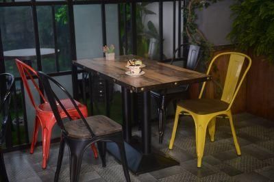 Industrial Simple Style Fast Food Dining Chair Restaurant and Coffee Shop Metal Chair