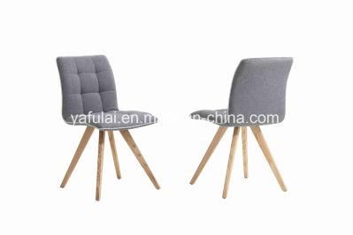 Modern Fabric Dining Chair Wooden Legs Dining Furniture
