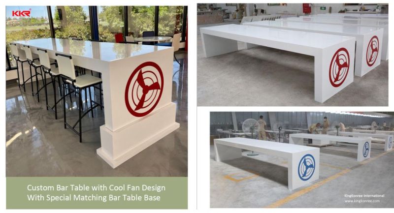 Custom Size Solid Surface Dining Table for Hotel