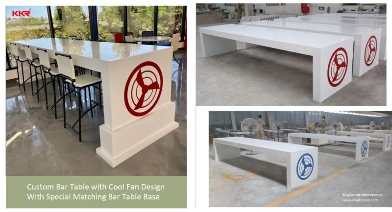 Custom Sizes Artificial Stone Durable Anti-Pollution Round Restaurant Dining Tables