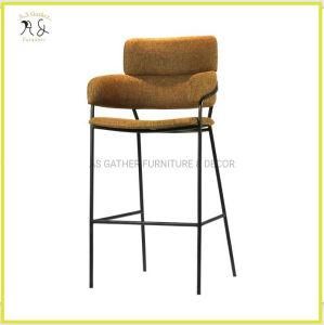 Restaurant Furniture Iron Luxury High Modern Metal Industrial Upholstered Bar Stool