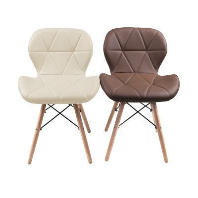 Factory Direct Home Furniture Modern Design Beech Wood Legs PVC Dining Chair