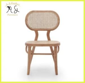 Casual Style Wooden Dining Armless Chair with Natural Rattan Seat