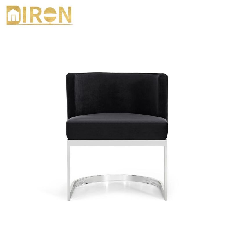 Luxury Stainless Steel Chrome Color Dining Furniture Dining Room Chair