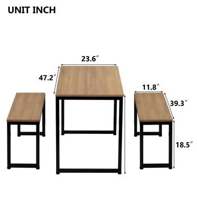 Rustic Style Wooden Top Metal Base Restaurant Rectangular Dining Table