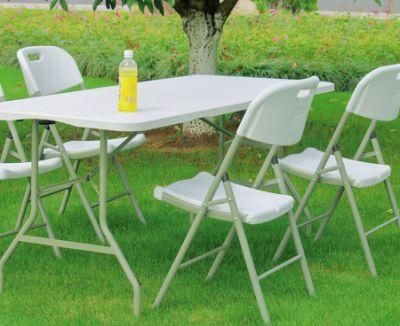 EU Standard White Cheap 72 Inch Plastic Folding BBQ Grill Camping Restaurant Table Narrow Width