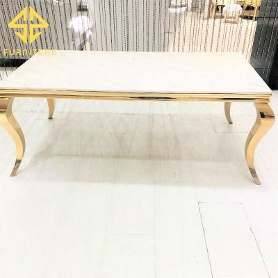 Hot Sale Marble Stainless Steel Table for Event Wedding Banquet