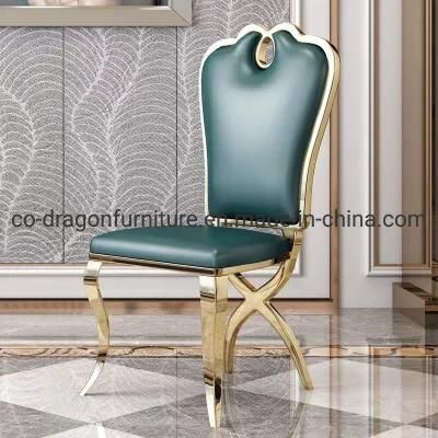 Modern Luxury Dining Furniture Stainless Steel Dining Chair with Leather