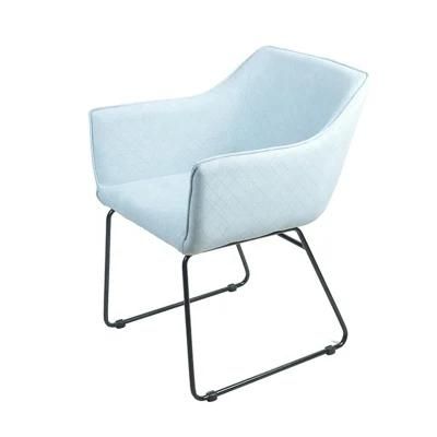 Modern Design Upholstered Velvet Seat Dining Chair with Metal Legs