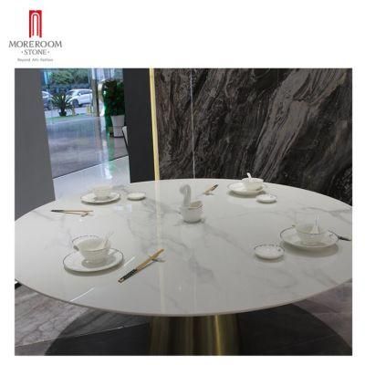 Modern Home Restaurant Furniture Set Marble Look Large Porcelain Tile Dining Room Table
