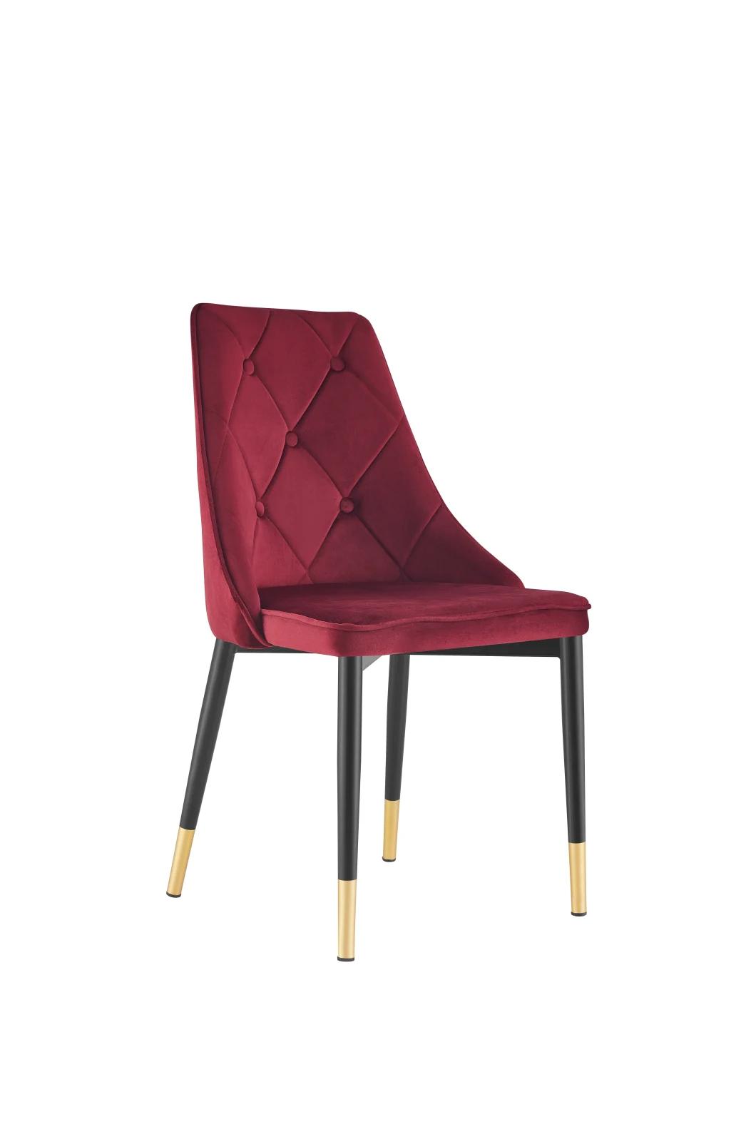 China Factory Wholesale High Quality Hot Sale Modern Luxury Home Furniture Velvet Metal Dining Chair