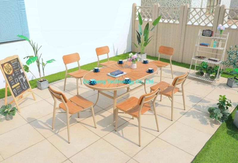 Wholesaler Modern Outdoor Chairs Metal Frame Powder Coating Synthetic Elastic Aluminum Outdoor Chairs for Restanrent