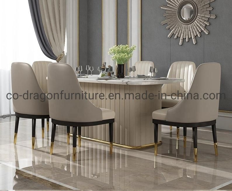 Modern Marble Top Dining Table with Cabinet for Home Furniture