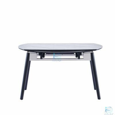 2022 New Round Italian Marble Top Tavolo and Metal Leg Mesa De Marmore Dining Table Set