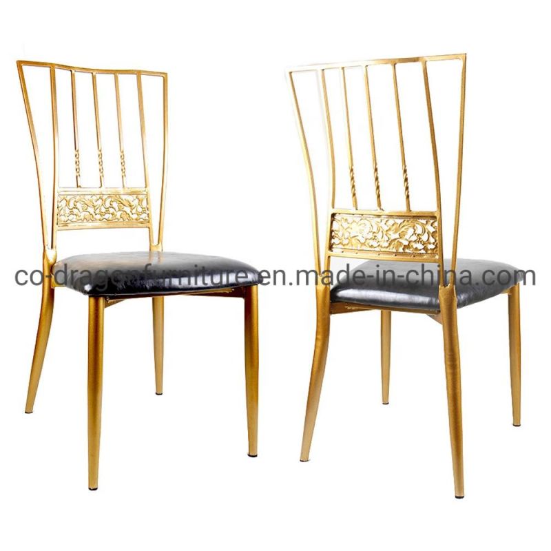Wholesale Gold Steel Dining Chair with Leather for Home Furniture
