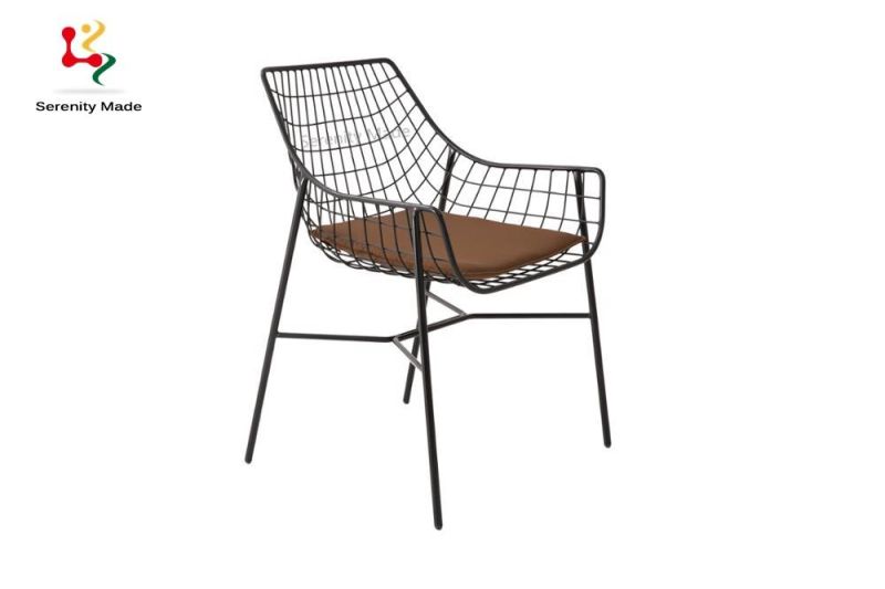 Modern Furniture Gold Metal Wire Dining Chair for Outdoor Banquet