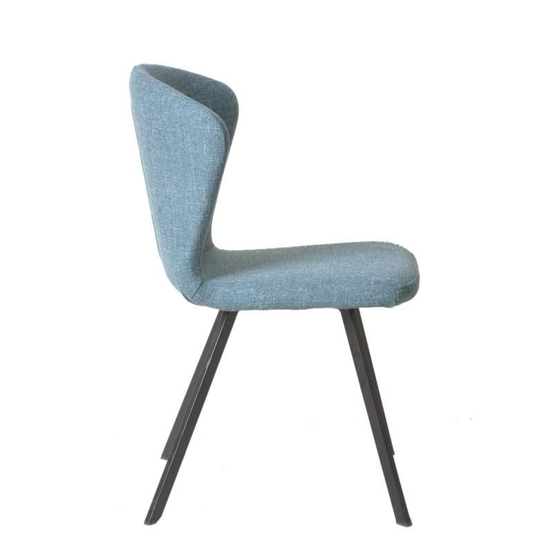 Wholesale Modern Fabric Dining Chair with Black Powder Coated Metal Legs