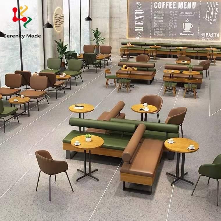 Indoor Commercial Cafe Furniture Round Back Booth Seating