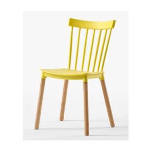 Modern Minimalist PP Seat Wooden Leg Dining Room Living Room Chair