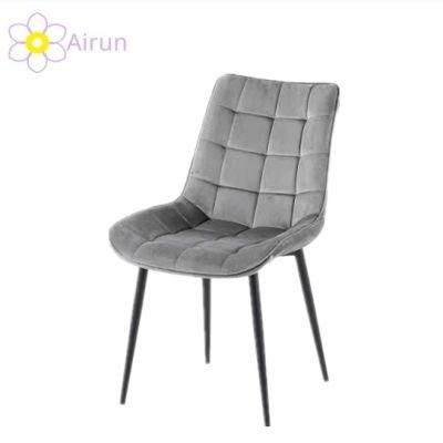 Nordic Velvet Modern Luxury Dining Chairs with Metal Leg Velvet Dining Chair