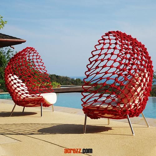 Factory Dragnet Lounge Chair Direct Sale New Outdoor Hand-Woven Solid Chair Luxury Modern Garden Sofa Egg Shape Indoor