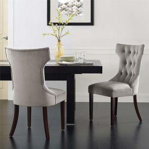 Espresso Color Upholstered Chairs with Solid Wood Legs