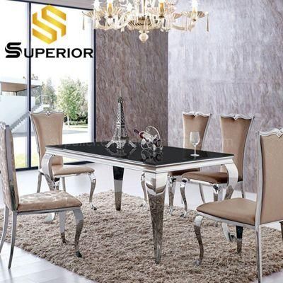 Wholesale Factory Argentina Modern Hotel Stainless Steel Dining Table Chair