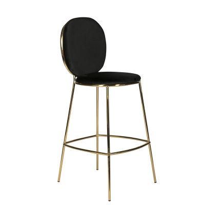 Modern Dining Furniture New Design Round Back Gold Stainless Steel Stool Chair for Wedding