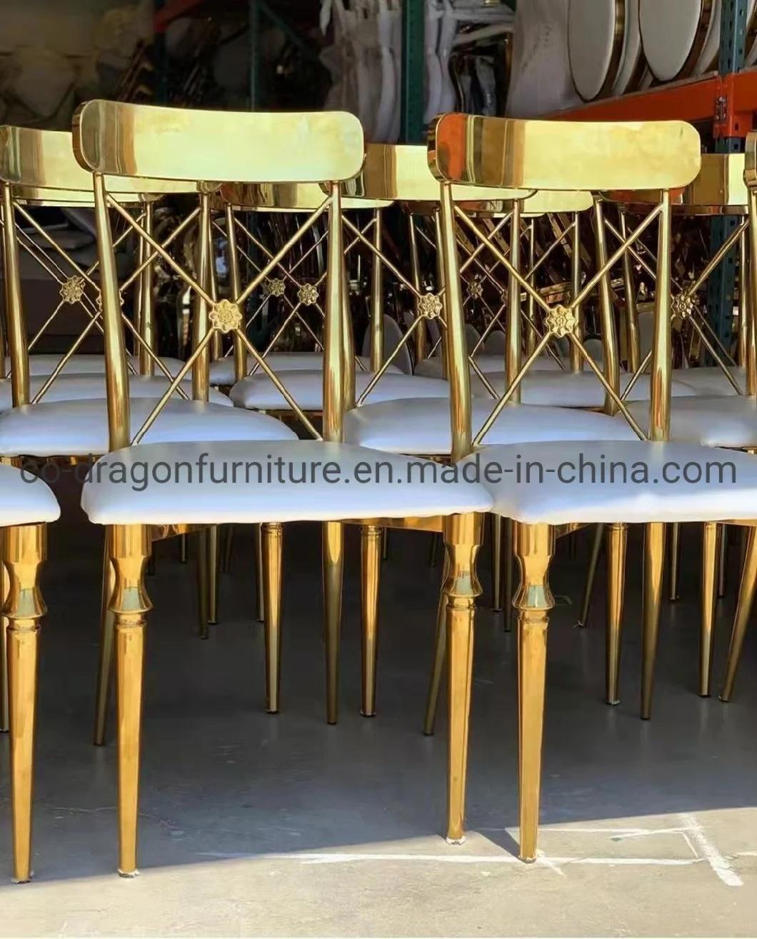 Hot Sale Gold Stainless Steel Dining Chair for Wedding Furniture