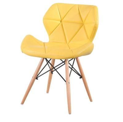 Italian PU Leather Covered Seat Dining Radar Cafe Dining Chair with Wooden Legs