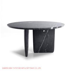 Natural Black Marble Round Dining Table