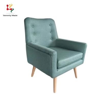 Nordic Style Wooden Chair Strong Elegant Upholstered Seating Sofa Lounge Chair