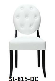 Round Back with Tufted Button Side Chair Wooden Dining Chair