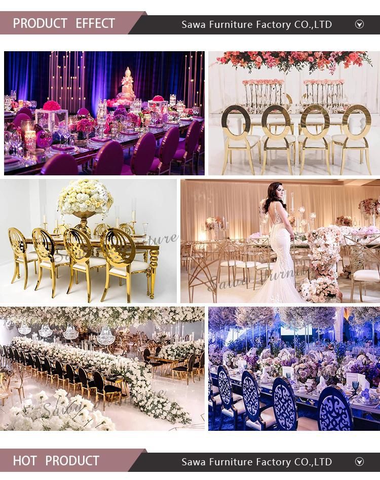 Good Quality Wedding Design Mirror Metal Furniture Chairs for Event