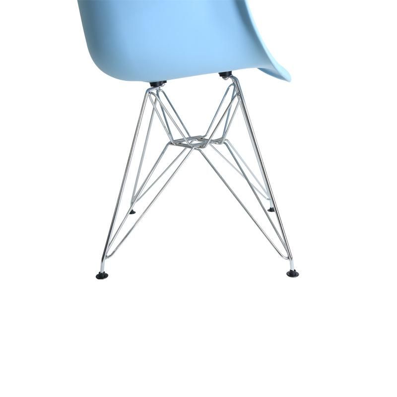 Hot Sale Plastic Dining Chair with Steel Leg Colorful Arm Chairs for Restaurants and Coffee Shop