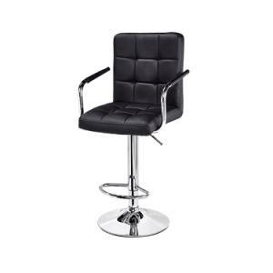 Modern Design PU Seat Back Chrome Adjustable Legs Bar Stool