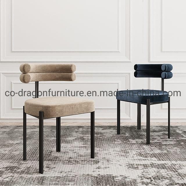 Modern Steel Dining Chair with Fabric for Dining Room Furniture