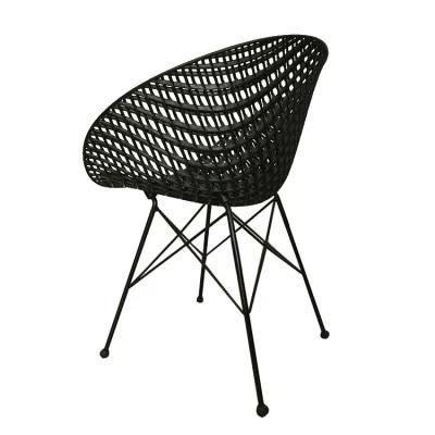 Factory Direct Modern Design PP Plastic Dining Chair with Metal Frame