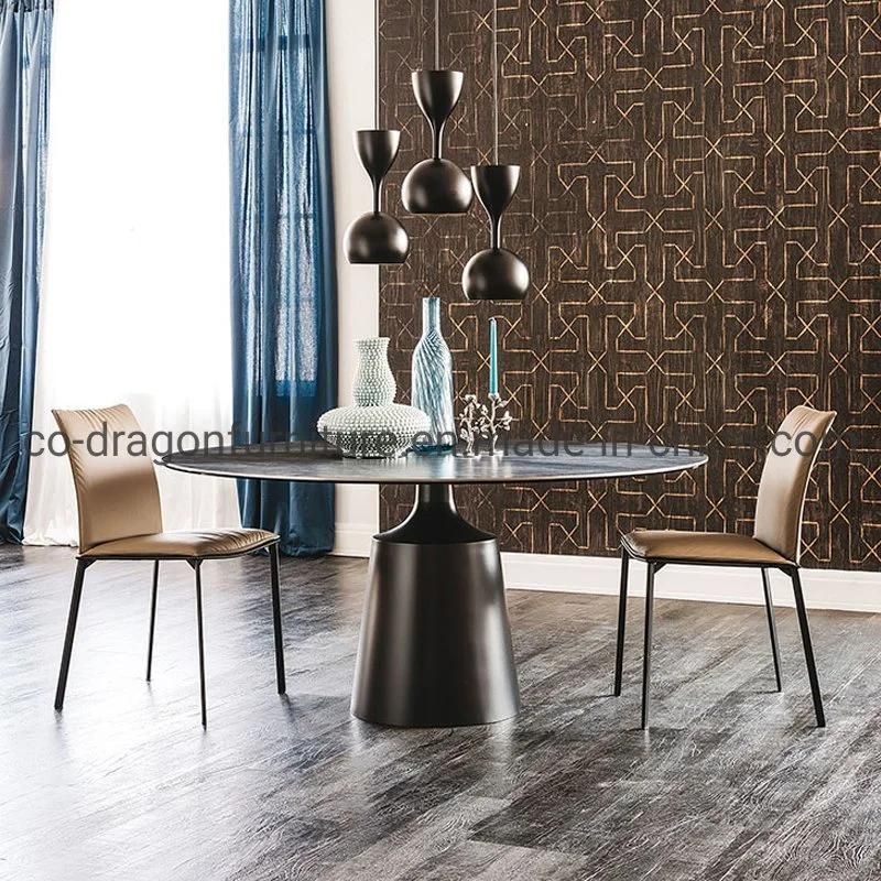 2021 New Design Home Dining Furniture Steel Leather Dining Chair