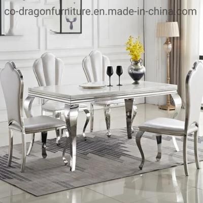 Luxury Minimalism Dining Table with Marble Top for Home Furniture