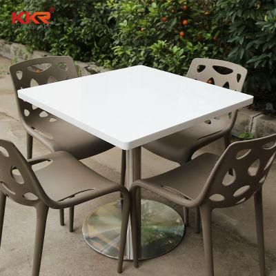 Commercial Furniture Custom Sizes Artificial Marble Top Restaurant Dining Table for Shopping Mall