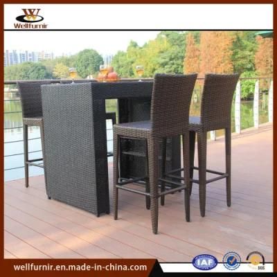 Rattan Outdoor Furniture Bar Chair Beach Furniture Rattan Table Set (WF-1710122)