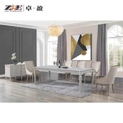 Wooden Marble Top Dining Table for Dining Room