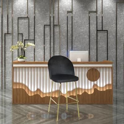 Factory Modern Industrial Bar Comfortable Velvet Bar Chair
