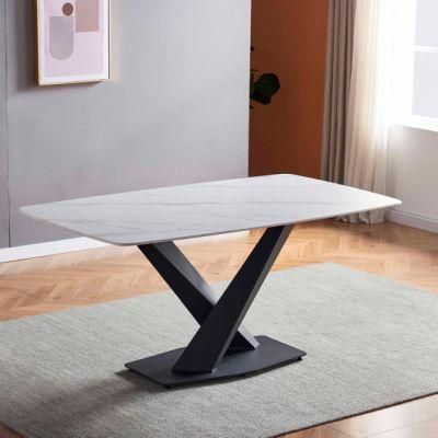 Modern Foldable and Customizable Rectangular Marble Dining Tables