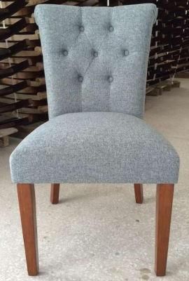 Tufted Back with Small Ear Dining Chair Wooden Side Chair Restaurant Chair