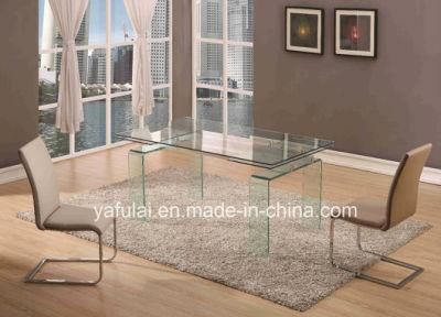 Hot Bending Glass Dinging Table Extension Living Room Furniture