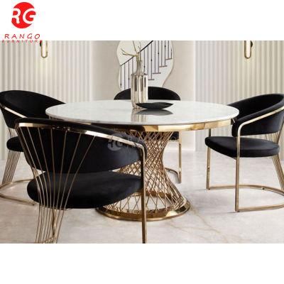 Dt002 Round Marble Top Dining Table Dining Table Sets Dining Room Set